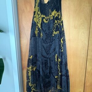 RACHEL COMEY Elegant Black and Yellow Midi Dress sz8